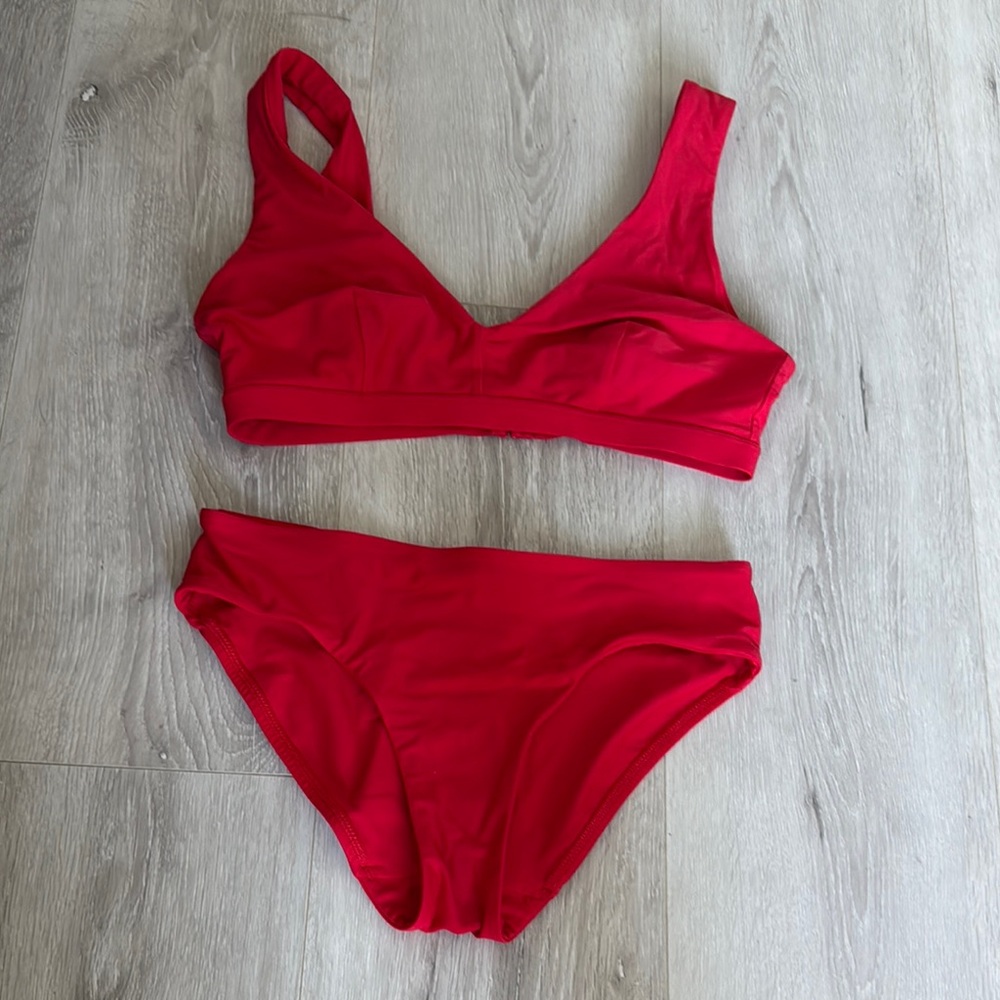 Lululemon Red Bikini Set - bikini top size S bikini bottom XS